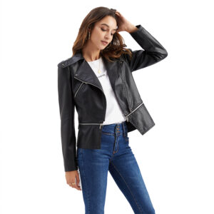 Women Clothing Size New Leather Coat Women Detachable Hem Spring Autumn Coat Women Fashion Casual Jacket